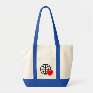 Tote Bag Icône du Globe de l'Amour Mondial   Conception de 
