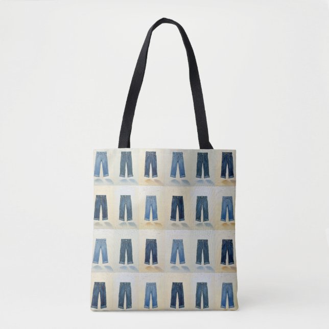 Tote Bag Icônes Indigo Peinture Denim Art Denimhead (Devant)