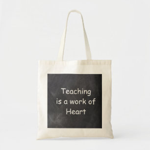 Tote Bag Idée cadeau enseignant tableau craie travail cœur