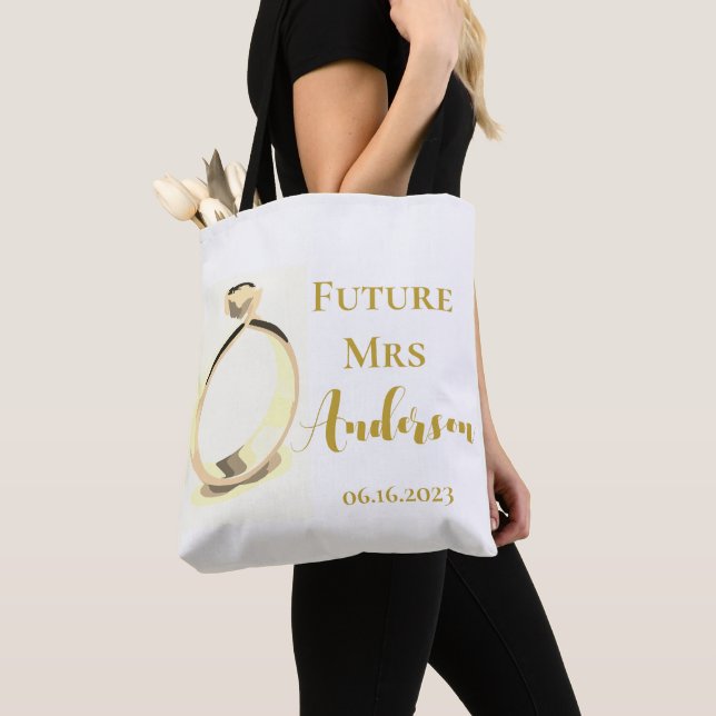 Tote Bag Idée cadeau personnalisé pour la future Mme à son  (De près)