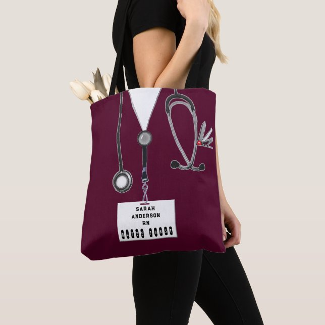 Tote Bag Idées Cadeau Infirmière personnalisée (De près)