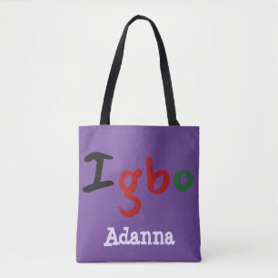 Tote Bag Igbo Tribal Purple