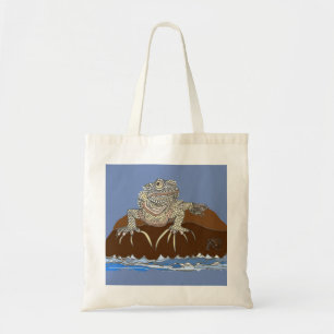 Tote Bag Iguana marine sur le rocher avec le crabe ermite