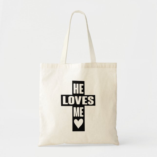 Tote Bag Il Aime Comme Jésus Cite Dieu Art Love Art Citatio (Devant)