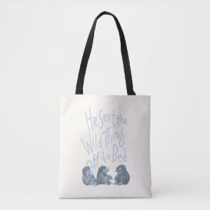 Tote Bag Il envoya les choses sauvages au lit - Bleu
