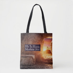 Tote Bag Il Est Ressuscité Trois Croix Tombeau Vide Église