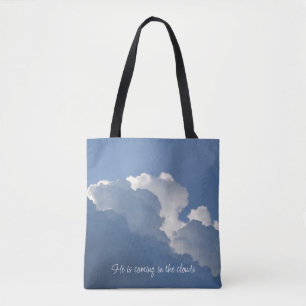 Tote Bag Il vient dans les nuages Citation chrétienne