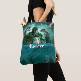 Tote Bag Île de Dinosaur Personnalisé
