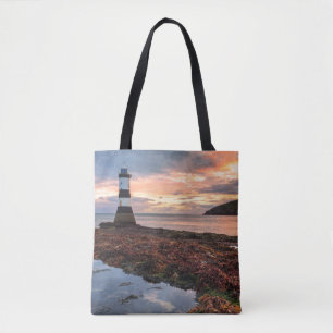Tote Bag Île de macareux du lever de soleil de phare de