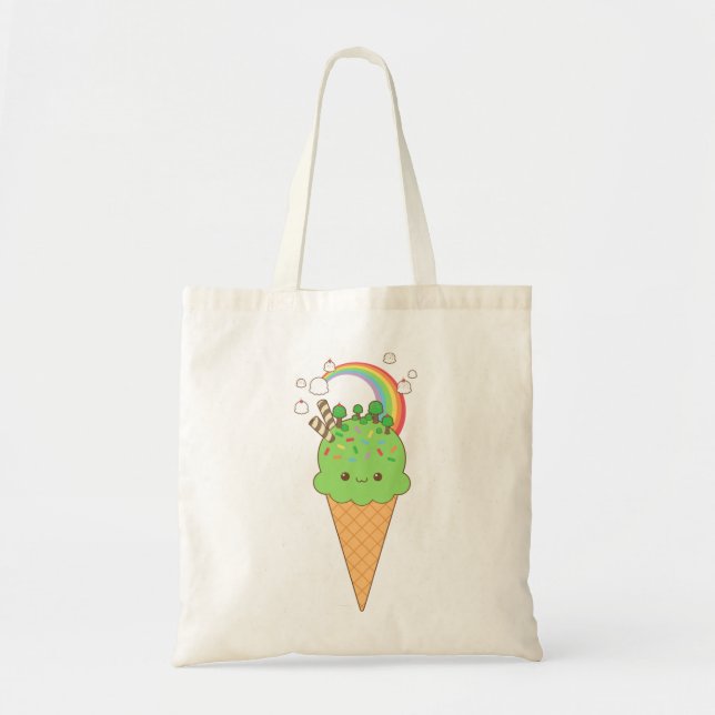 Tote Bag Île Fourre-tout de crème glacée de Kawaii (Devant)