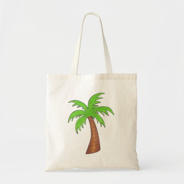 Tote Bag Île tropicale Green Palm Tree Fourre-tout (Devant)
