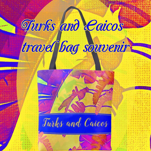 Tote Bag Îles Turks et Caïques Vacances plage tropicale (Bright colorful Turks and Caicos travel souvenir.)