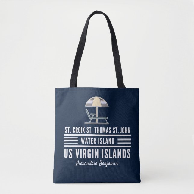 Tote Bag Iles Vierges américaines Personnalisation des Cara (Devant)