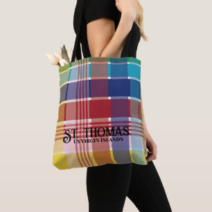 Tote Bag Îles Vierges américaines St. Thomas USVI Madras