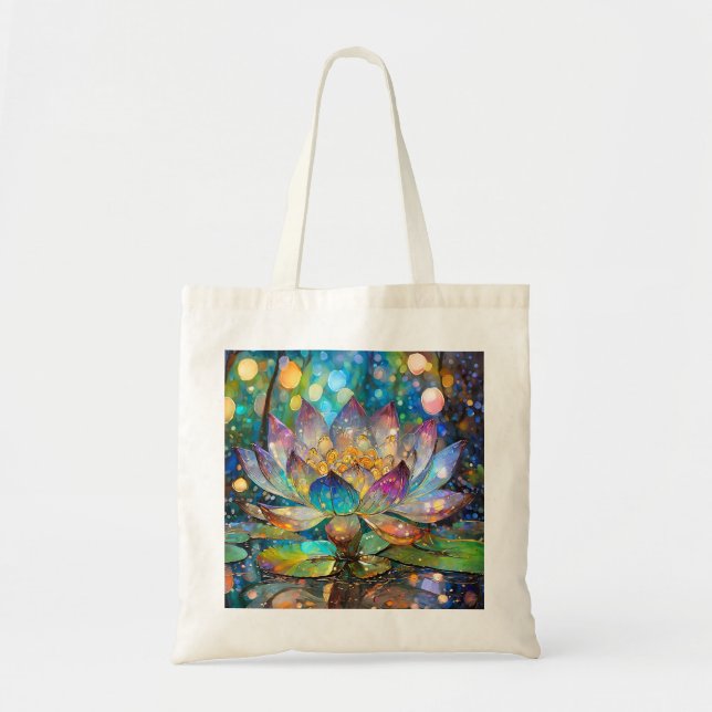 Tote Bag Illuminated Blooming Lotus Flower (Devant)