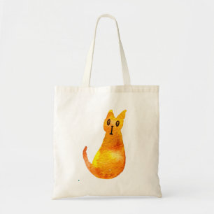 Tote Bag Illustration à l'aquarelle d'un chat roux mignon