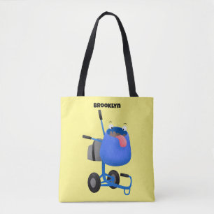 Tote Bag Illustration amusante du mélangeur de ciment bleu