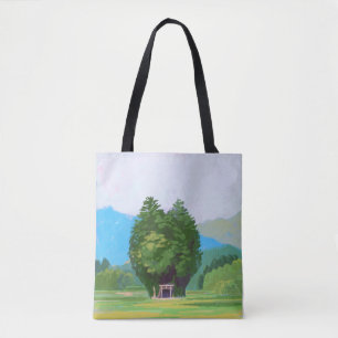 Tote Bag Illustration artistique de paysage serein