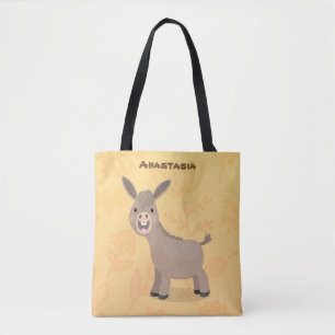 Tote Bag Illustration d'âne miniature joyeux