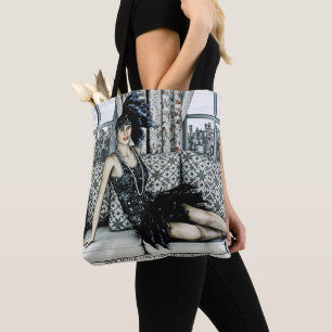 Tote Bag Illustration d'art de mode de flapper des années 2