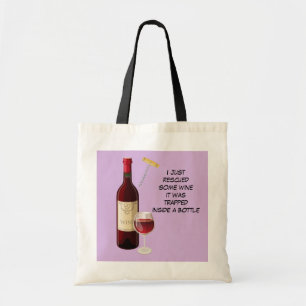 Tote Bag Illustration de bouteille et en verre de vin