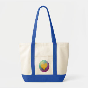 Tote Bag Illustration de bulle de cœur sarcelle à violet