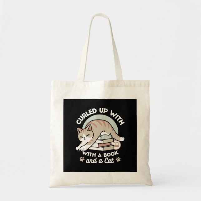 Tote Bag Illustration de chat Lover - Curled Up & Cosy (Devant)