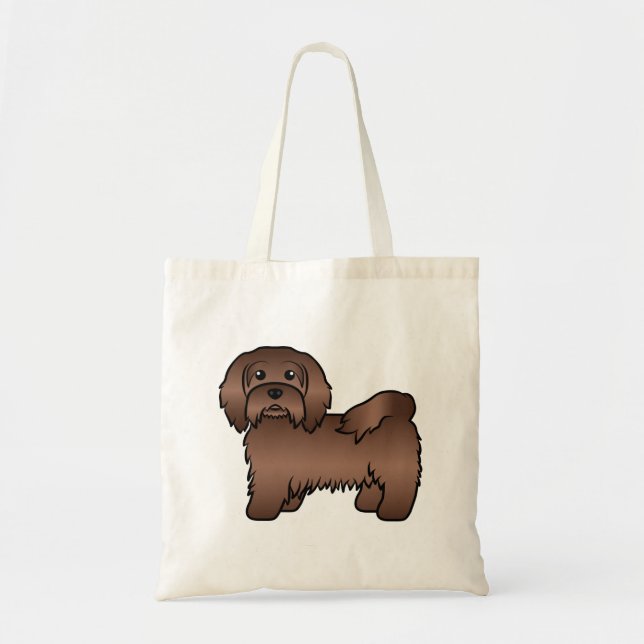 Tote Bag Illustration de chien de dessin mignon au chocolat (Devant)