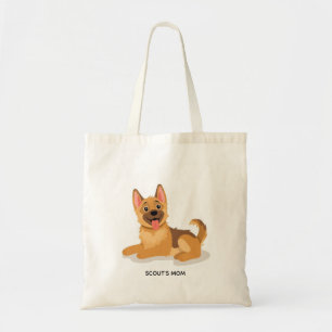 Tote Bag Illustration de chiot de berger allemand mignon ré