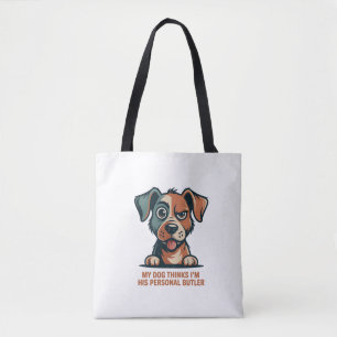 Tote Bag Illustration de citation drôle de chien majordome