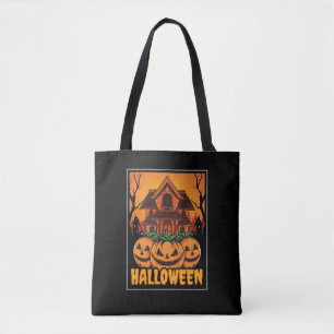 Tote Bag Illustration de citrouille de maison hantée Hallow