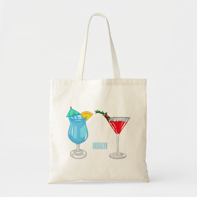 Tote Bag Illustration de cocktail (Devant)