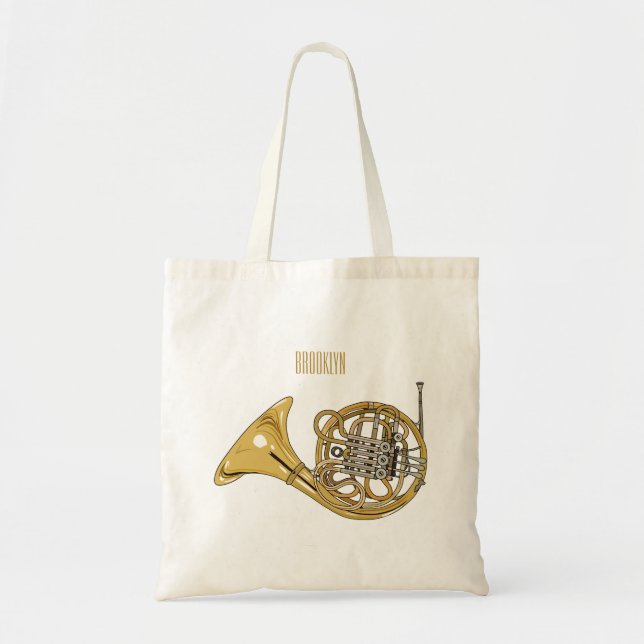 Tote Bag Illustration de corne française (Devant)