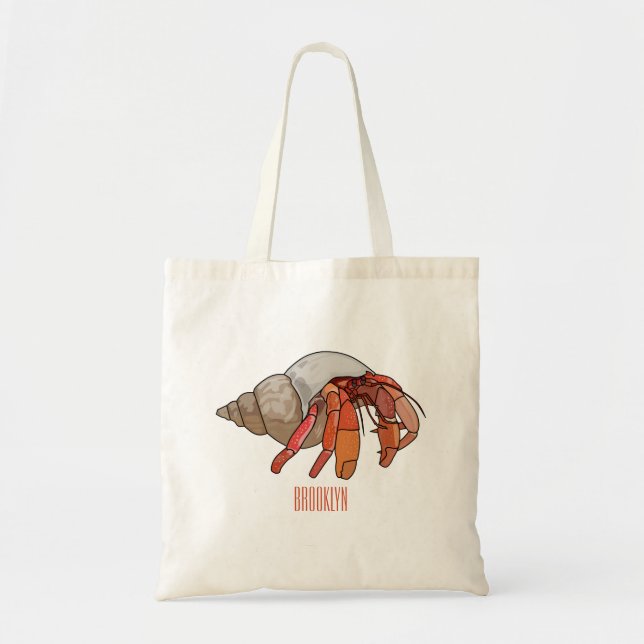 Tote Bag Illustration de crabe ermite (Devant)