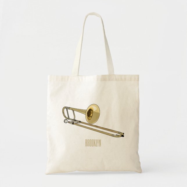 Tote Bag Illustration de dessin animé de Trombone (Devant)