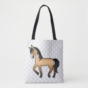 Tote Bag Illustration de dessin animé mignon de cheval trot