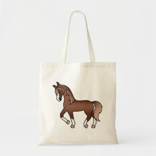 Tote Bag Illustration de dessin animé mignon de cheval trot