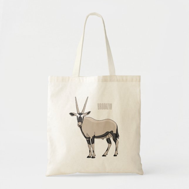 Tote Bag Illustration de dessin animé Oryx (Devant)