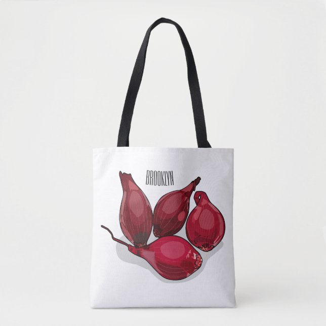 Tote Bag Illustration de dessin animé Shallot (Devant)