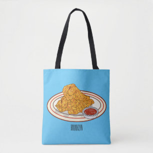 Tote Bag Illustration de dessin animé sur le poulet frit