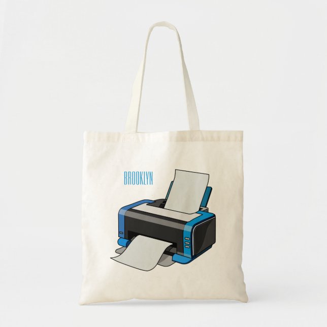 Tote Bag Illustration de dessin d'imprimante (Devant)