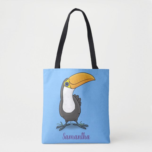 Tote Bag Illustration de dessin humoristique du toucan joye (Devant)