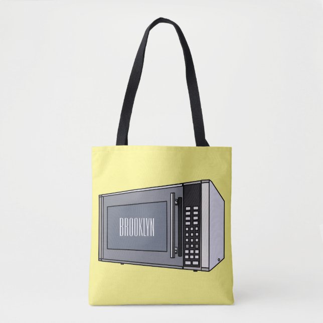 Tote Bag Illustration de dessin sur micro-ondes (Devant)