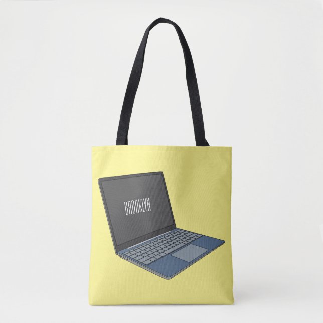 Tote Bag Illustration de dessin sur ordinateur portable (Devant)