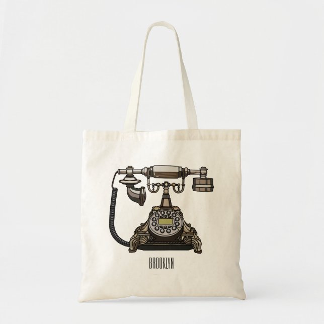 Tote Bag Illustration de dessin téléphonique (Devant)