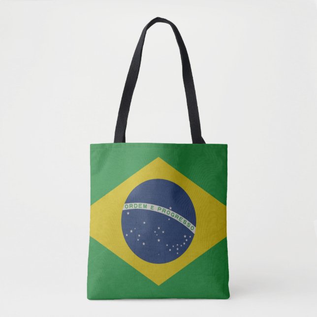 Tote Bag Illustration de drapeau grunge abstrait du Brésil (Devant)
