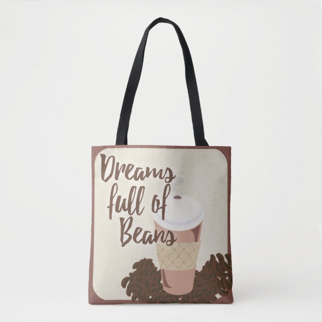 Tote Bag Illustration de Dream of Coffee Beans Cute Coffee (Devant)