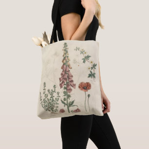 Tote Bag Illustration de fleur sauvage pour amoureux de la 