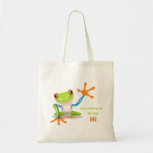 Tote Bag Illustration de grenouille à yeux rouges agitant