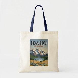 Tote Bag Illustration de la chaîne Sawtooth de l'Idaho - Ar